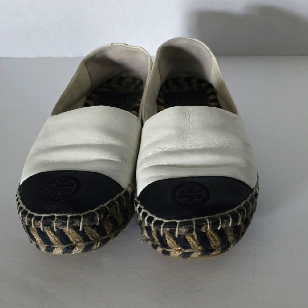 Tory Burch Leather ColorBlock Flat Espadrille Shoes Size 5 - Picture 4 of 12